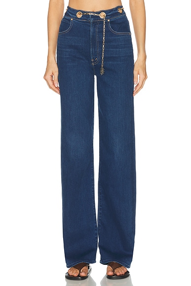 MOTHER The Off The Chain High Waisted Tunnel Vision Sneak Jeans in Pinkies Up