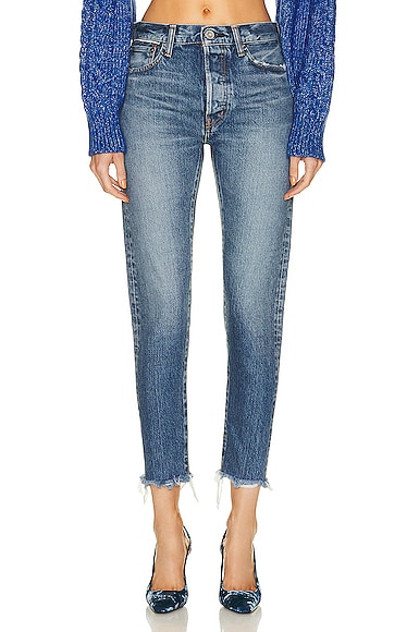 Moussy Vintage Burbank Tapered High Rise in Blue