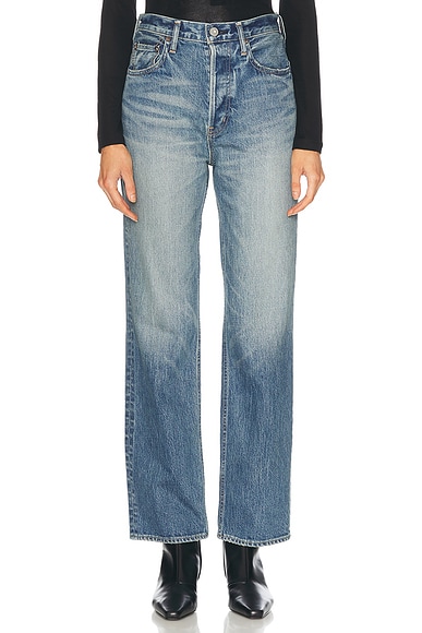 Moussy Vintage Lyndhurst Wide Straight in Blue