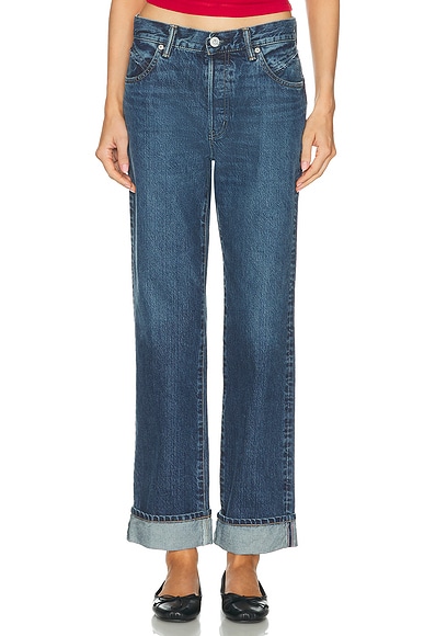 Moussy Vintage Lara Western Straight Leg Jeans in Dark Blue