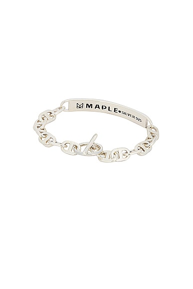 Shop Maple Bandana Id Bracelet In Silver 925