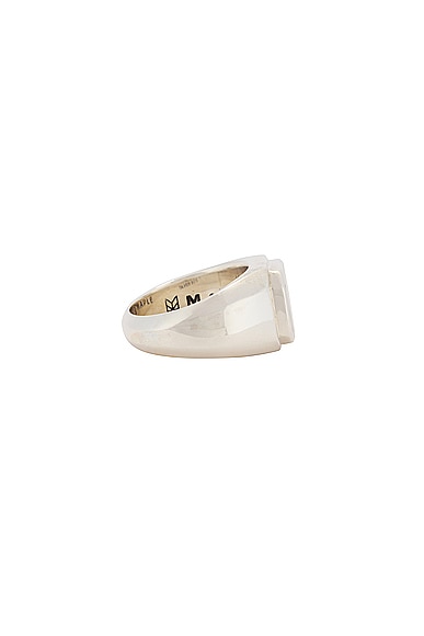 Shop Maple Duppy Signet Ring In Silver 925 & Mother Of Pearl