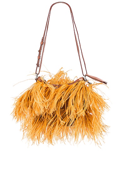 Marques Almeida Feather Bag in Brown FWRD