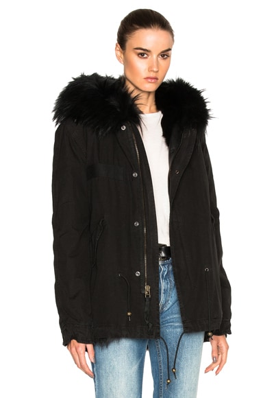 Mr & Mrs Italy Mini Army Parka Jacket in Black | FWRD