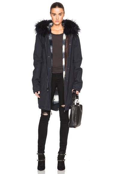 ジャケット・アウター Mr&Mrs Italy military mods Parker Mr & Mrs Italy Army Parka Jacket with Raccoon Fur in Night
