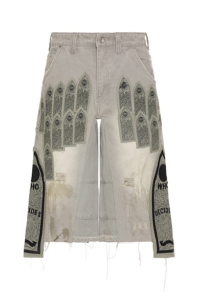 Amiri Bandana B-Ball Shorts in Grey | FWRD