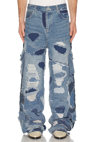 Who Decides War by Ev Bravado Unearthed Denim Cargo Pants in Denim