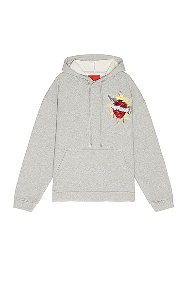 Who Decides War by Ev Bravado Crest Sacred Heart Hoodie In Vintage Grey ...