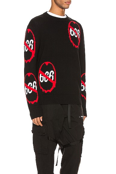 WHO DECIDES WAR BY MRDRBRVDO ANTI 666 KNIT PULLOVER,MRDB-MK2