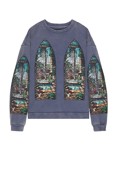 Who Decides War by Ev Bravado Apparent Crewneck Sweater in Indigo