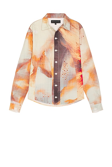 Who Decides War by Ev Bravado Hollow Glass Sunfire Button Up Shirt in Multi