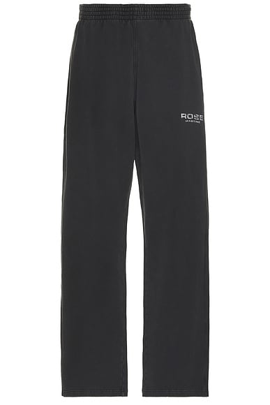 Martine Rose Wide Leg Trackpant in Black Washed Rose