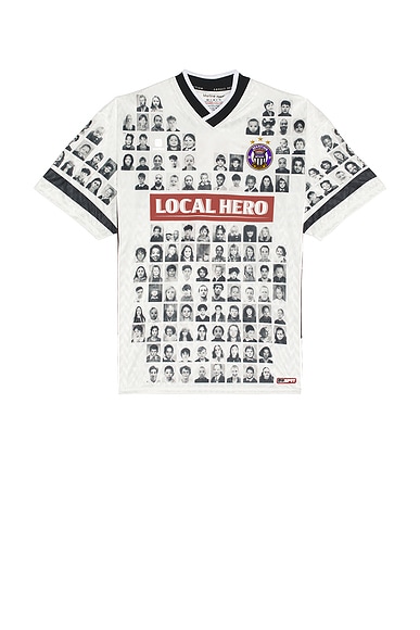 Martine Rose Printed Football Top in White Faces