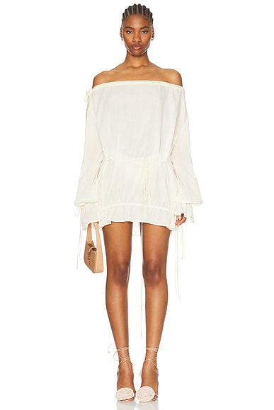 Mirror Palais Botticelli Micro Dress in Creme