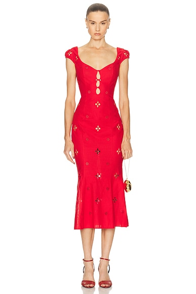 Mirror Palais Maria Lady Length Dres in Morango