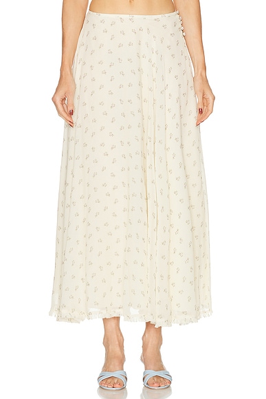 Mirror Palais Rose Skirt in Buttercream