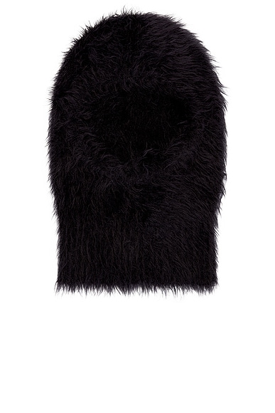 Marine Serre Wild Puffy Knit Balaclava in Black