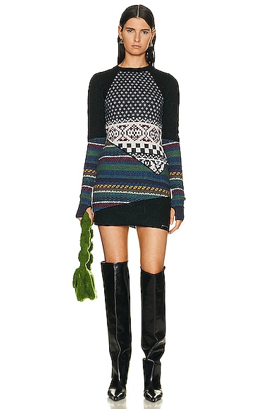 Knit Melange Hybrid Short Dress