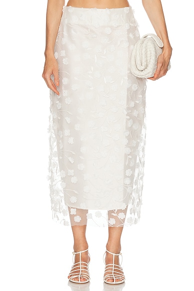 Zimmermann Lace Asymmetric Skirt in Cream | FWRD