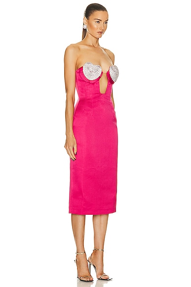 Marianna Senchina Mermaid Midi Corset Dress In Raspberry
