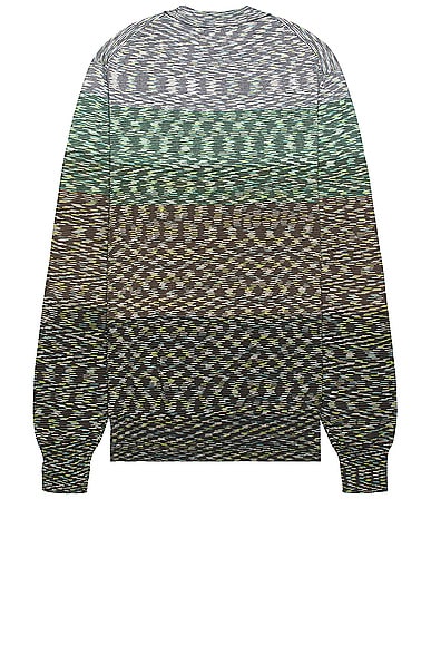 Shop Missoni Crewneck Sweater In Beige & Green
