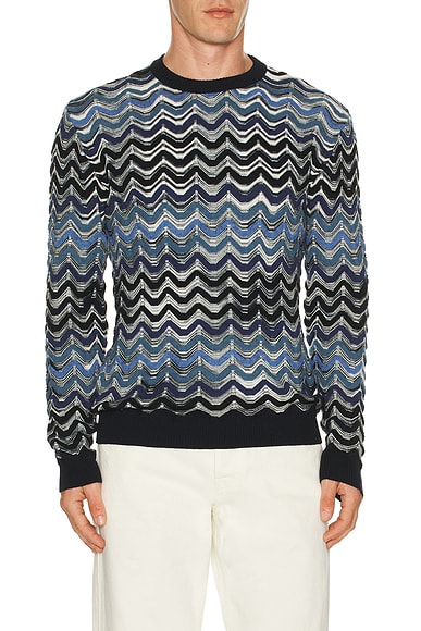 Missoni Crewneck Sweater in Blue Tones