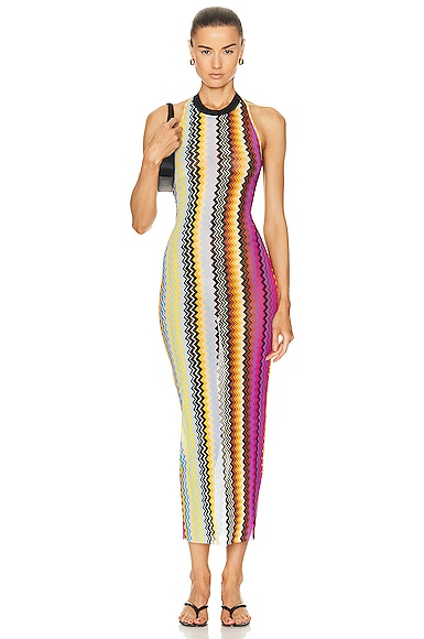 Missoni Women's Long Cover up Viscose and Metallic Fiber Dress Gold