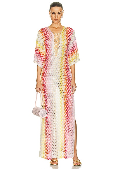 Missoni Long Cover Up Dress in Degrade Red Shades