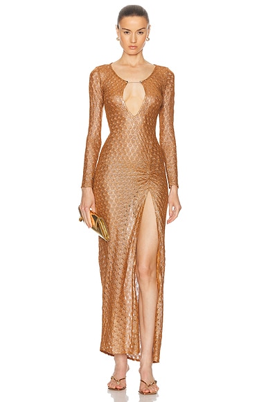Missoni Long Cover Up Dress in Roasted Pecan