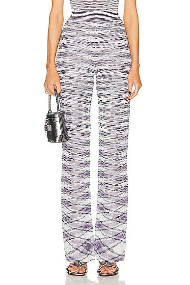 Missoni Straight Leg Trouser in Lilac & White Sequins Space Dye