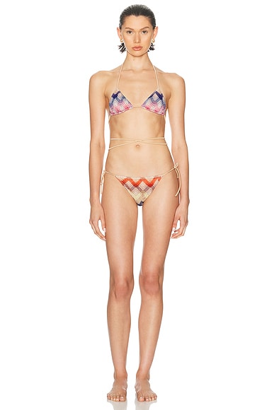 Missoni Zig Zag Triangle Bikini Set in Multi Light