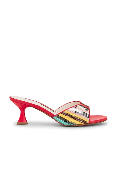 Missoni Cara Mule in Stripes Mare & Flamingo