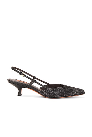 Missoni Fiona Wave Lurex Slingback in Nero & Black Lambskin