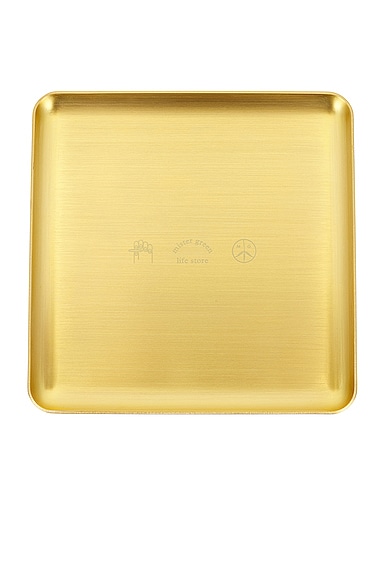 Shop Mister Green Square Trifecta Logo Rolling Tray In Gold
