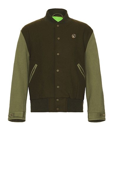 Mister Green M-65 Varsity Jacket in Earth & Olive
