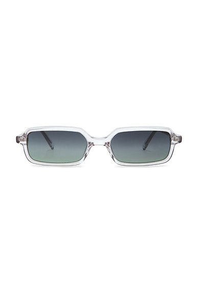 MESSYWEEKEND Milo Sunglasses in Crystal & Gradient Green