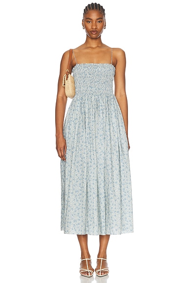 Matteau Shirred Bodice Dress in Cornflower