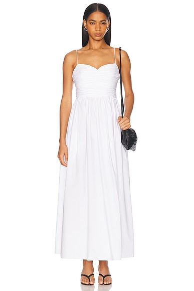Matteau Gathered Bodice Dress in White