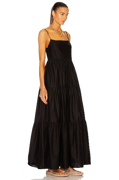 Shop Matteau Tiered Low Back Sun Dress In Black