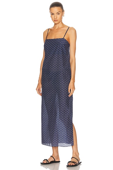 Matteau Square Shift Midi Dress in Cassis