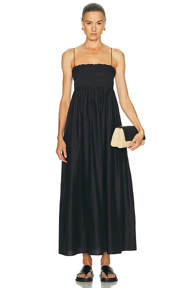 Matteau Empire Frill Dress in Black