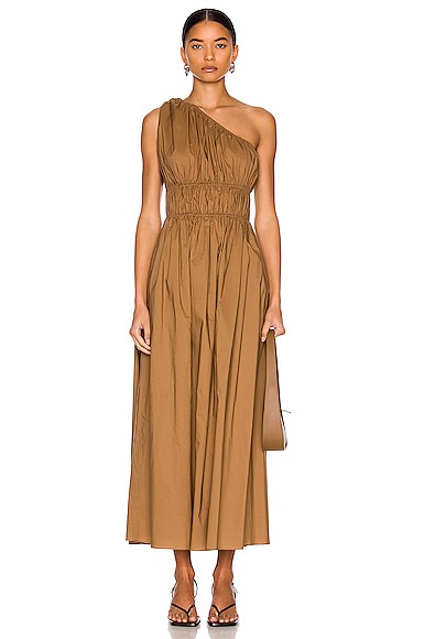 matteau gathered one shoulder dress Matteau - Gathered One Shoulder Dress - Black