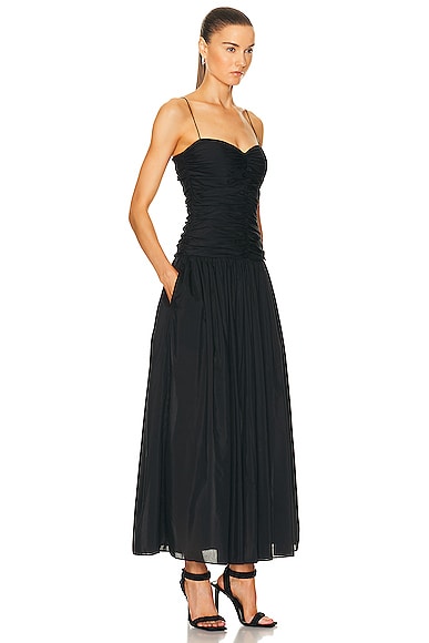 Shop Matteau Gathered Drop Waist Dress In Black