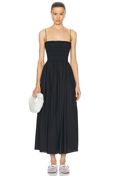 Shirred Bodice Dress in Black