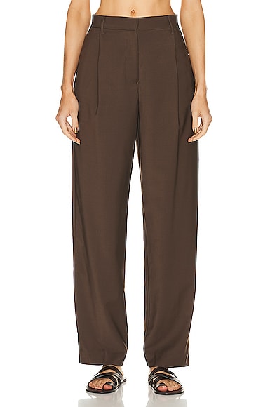 Shop Matteau Relaxed Tailored Pleat Trouser In Coffee