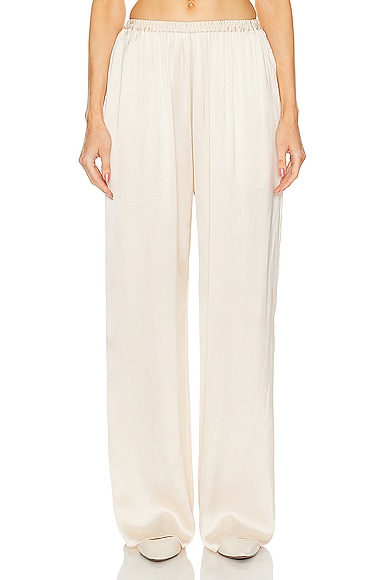 Matteau Relaxed Satin Pant in Ivory