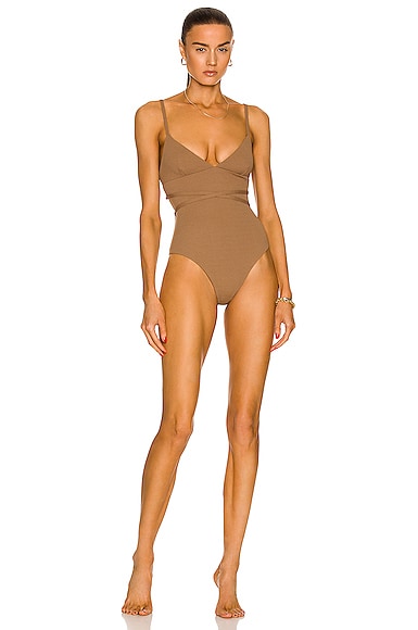Wrap Plunge Maillot Swimsuit