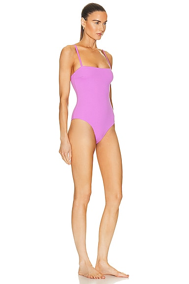 Shop Matteau Petite Square Maillot One Piece Swimsuit In Orchid Crinkle