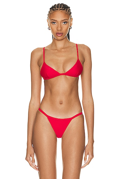Matteau Petite Triangle Bikini Top in Rosso