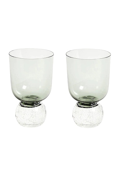 Hand Blown Bubble Glass Tumbler Set Of 2